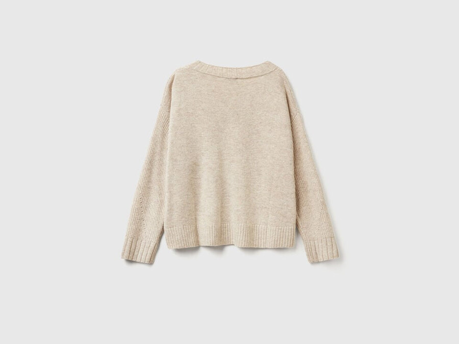 v-neck sweater in wool blend